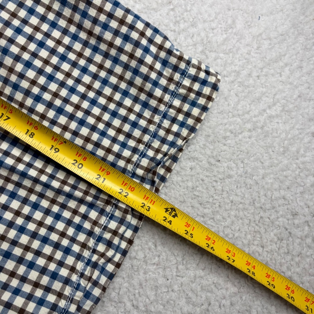 American Eagle Plaid baggy Shorts Mens 34 Blue Brown skater Y2K Longer Length - Picture 8 of 8